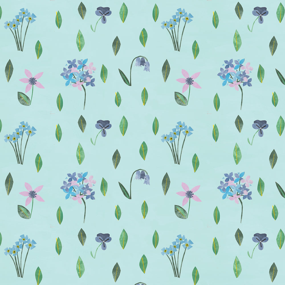 Collage Floral Fabric by Holly Woodman