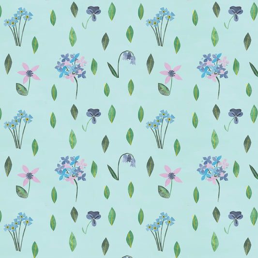 Collage Floral Fabric by Holly Woodman