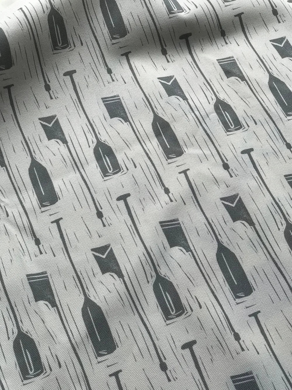 Oars Lino Print Fabric by Holly Woodman