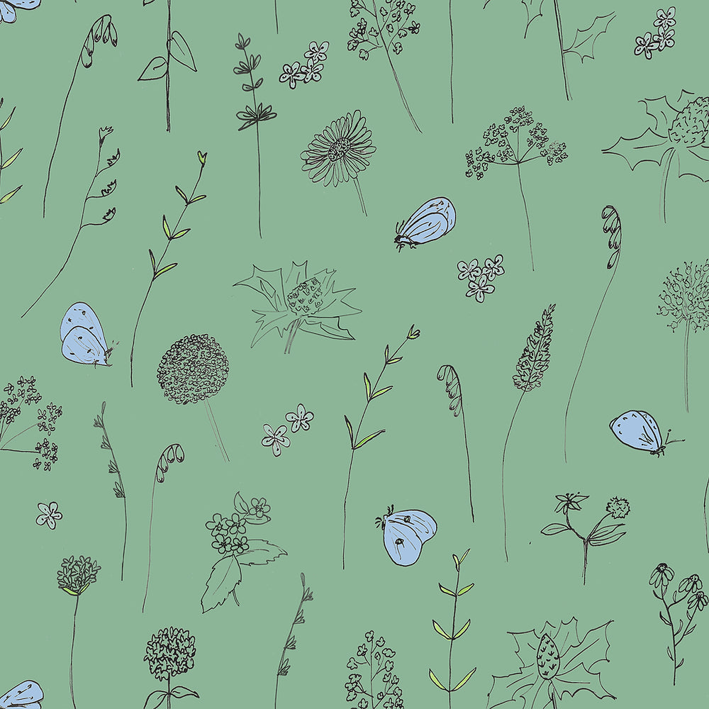 Bryher Wildflowers Furnishing Fabric by Holly Woodman