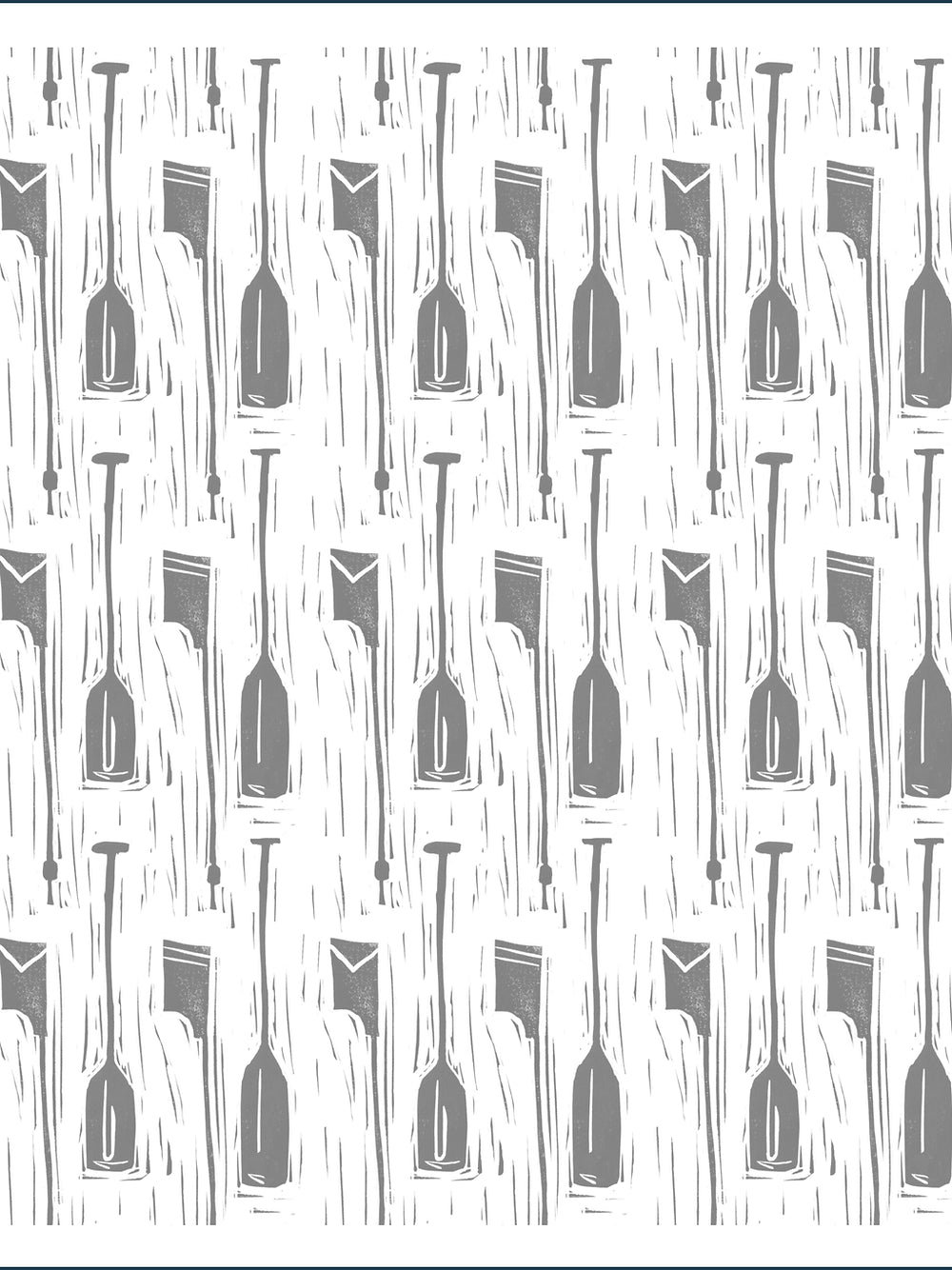 Oars Lino Print Fabric by Holly Woodman