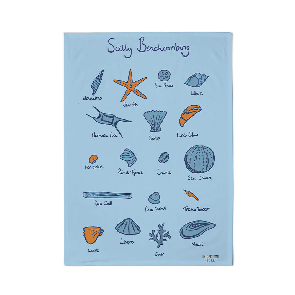 Scilly Beachcombing Tea Towel