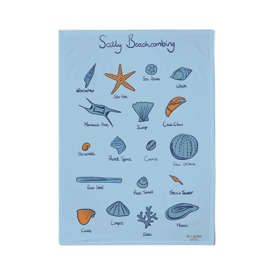 Scilly Beachcombing Tea Towel