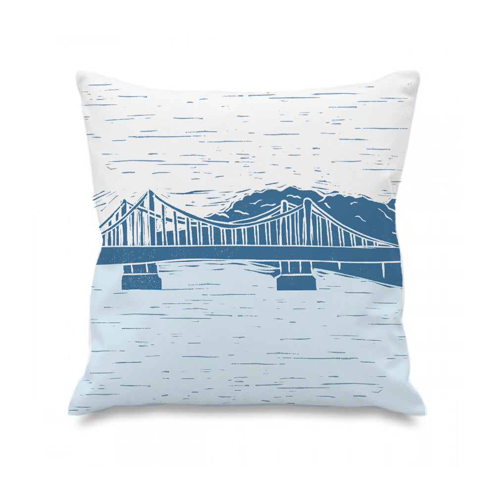 Chelsea Bridge Lino Print Cushion