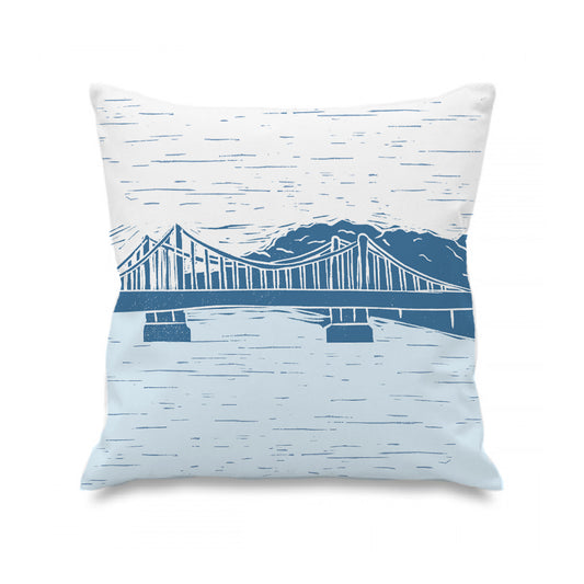 Chelsea Bridge Lino Print Cushion
