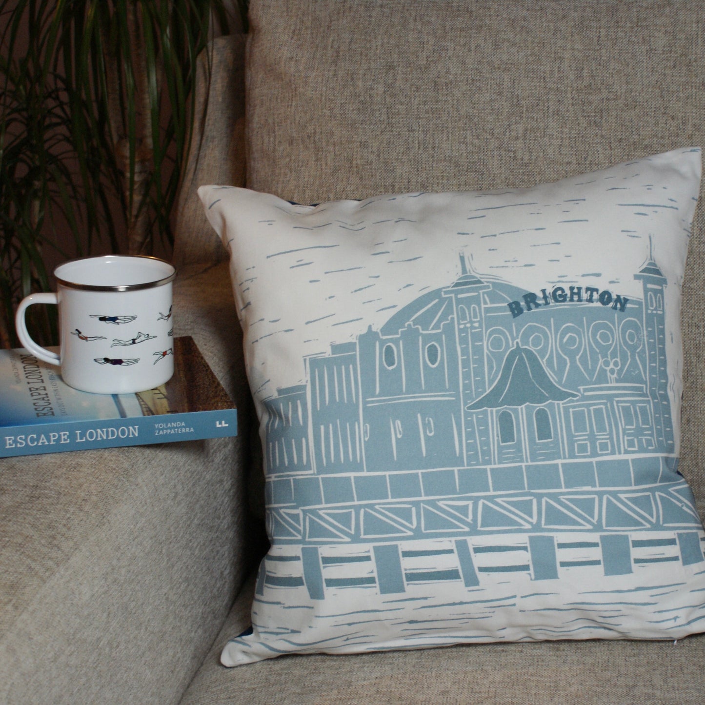 Brighton Lino Print Cushion