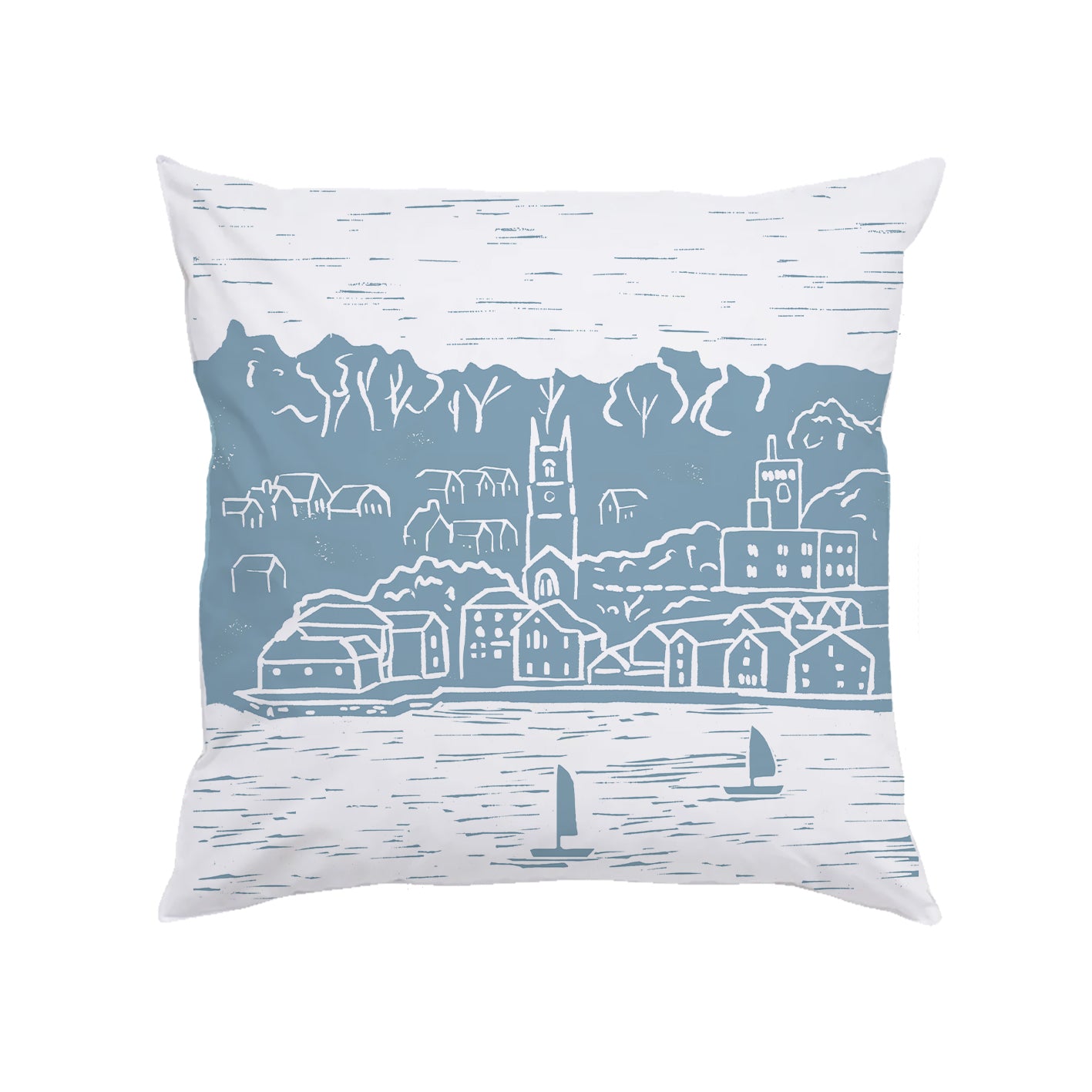 Fowey Lino Print Cushion