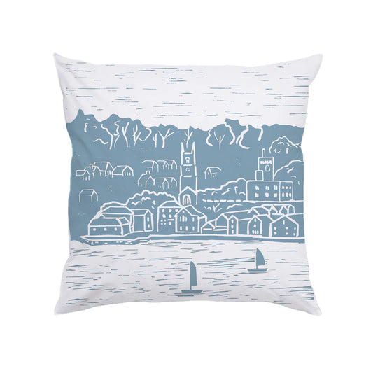 Fowey Lino Print Cushion