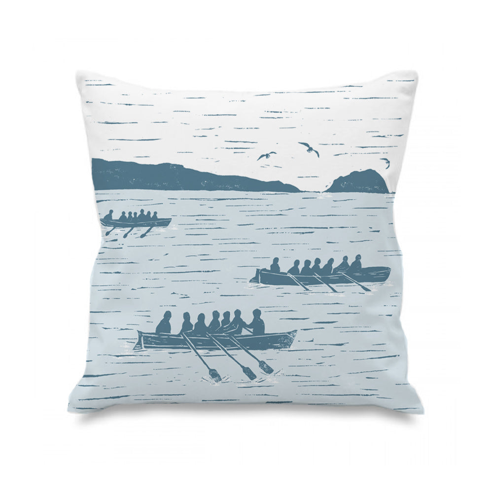 Gig Race Lino Print Cushion