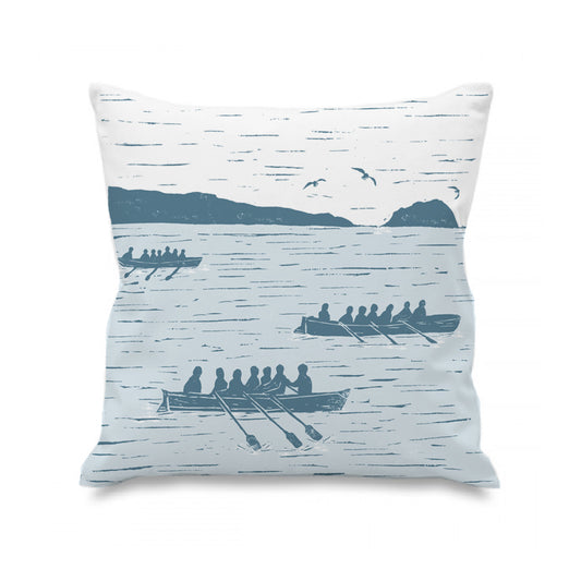 Gig Race Lino Print Cushion
