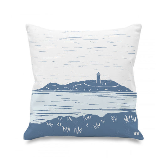 Godrevy Lighthouse Lino Print Cushion Cover