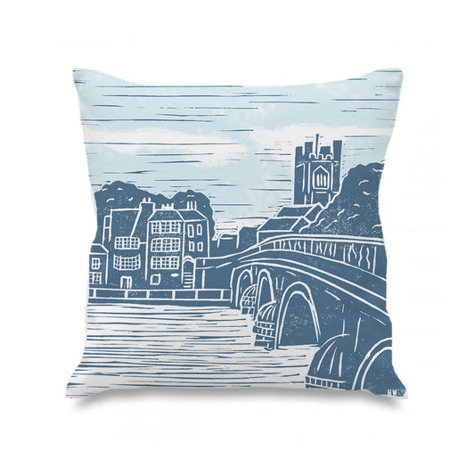 Henley-On-Thames Lino Print Cushion