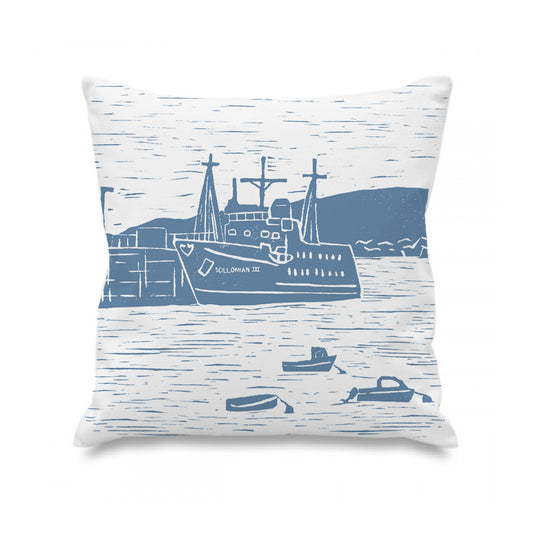 Scillonian Lino Print Cushion