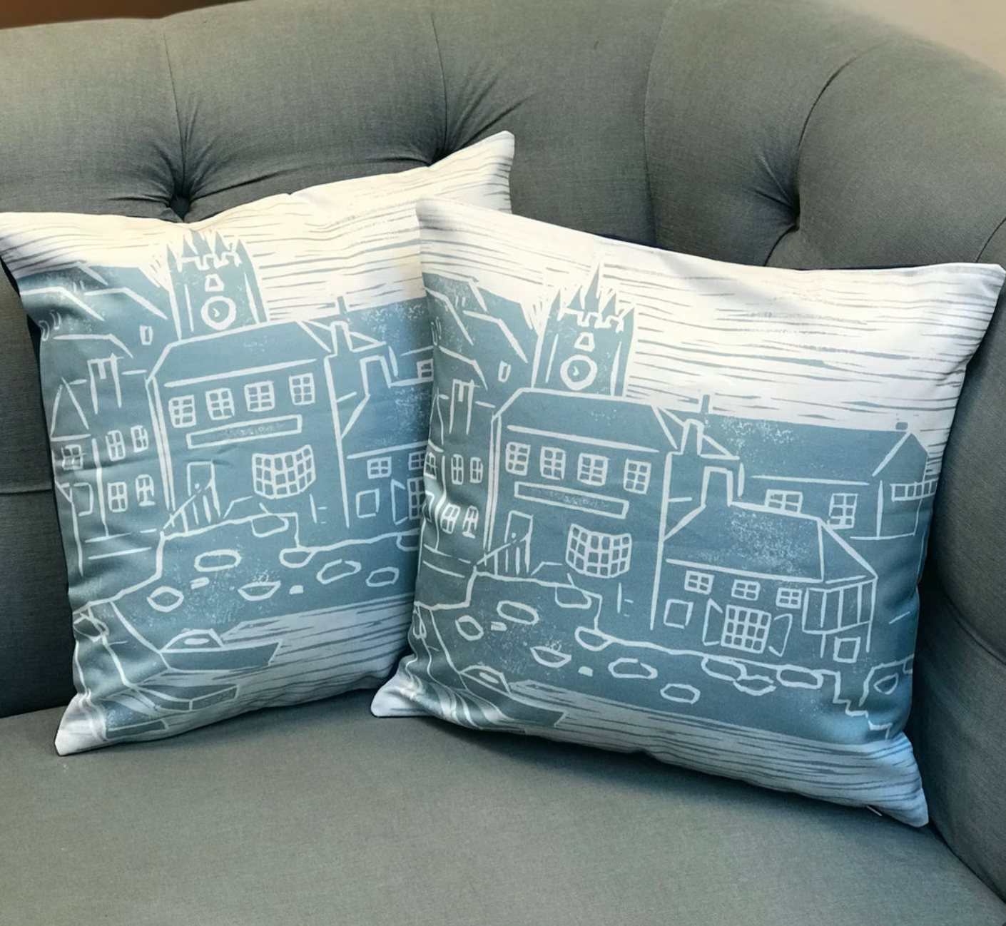 Falmouth Lino Print Cushion