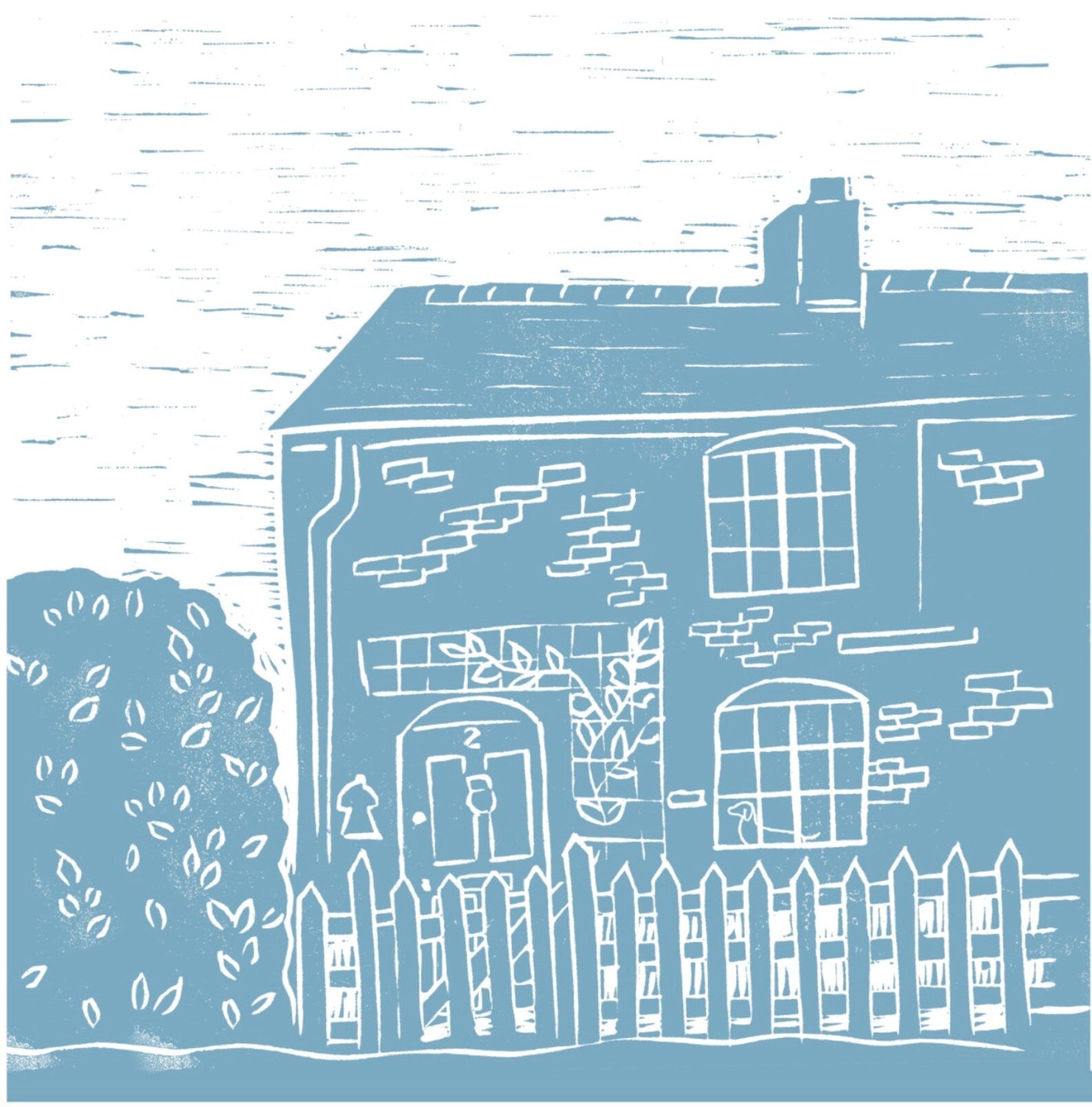 Custom Lino Print Cushion by Holly Woodman