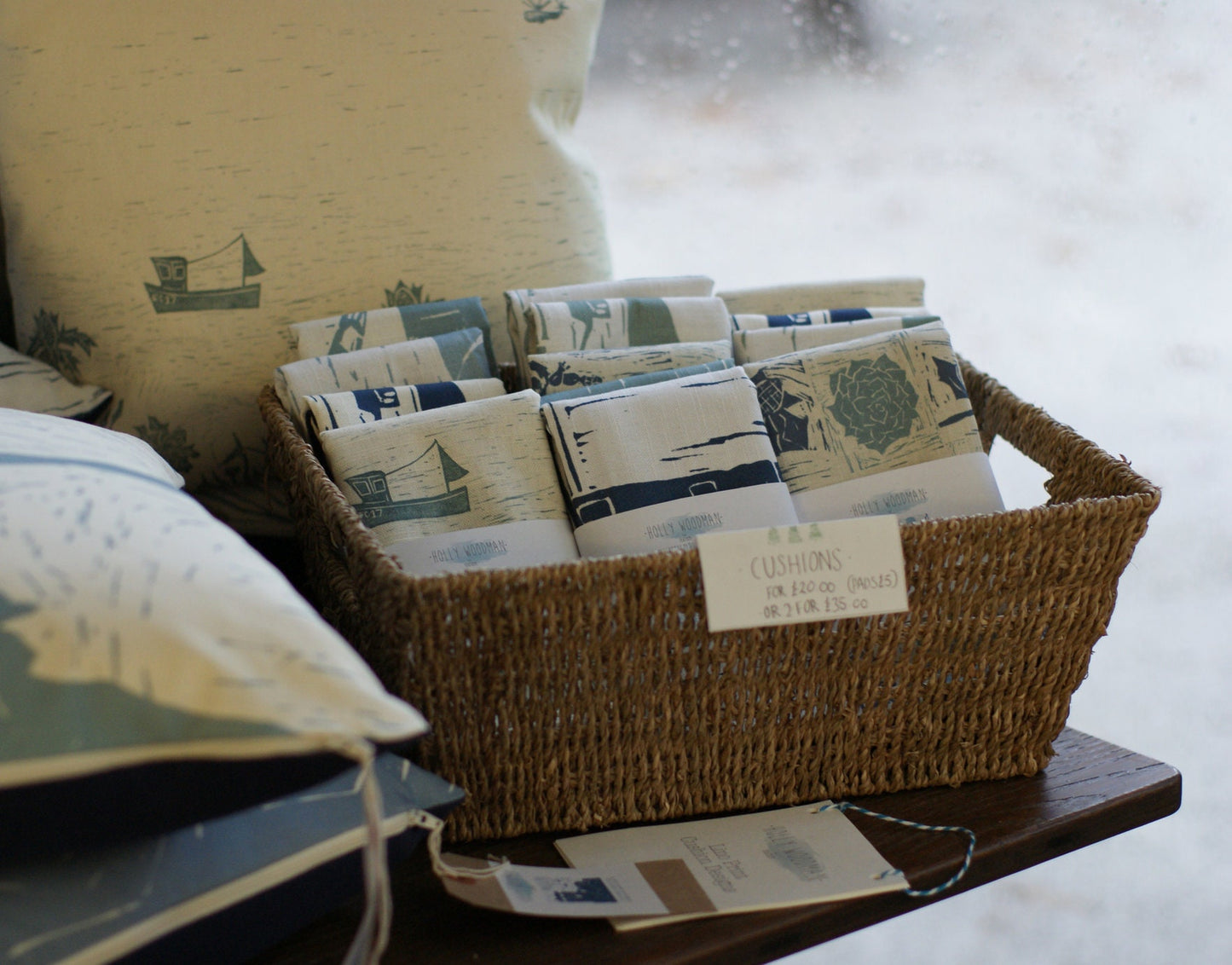 Scilly Floral Lino Print Cushion