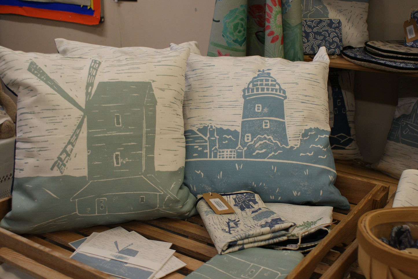 Windmill Lino Print Cushion