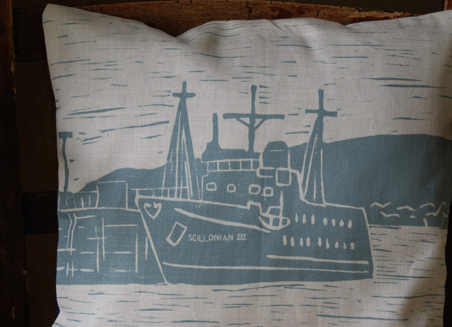 Scillonian Lino Print Cushion