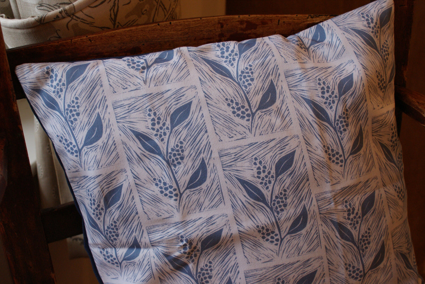 Climbing Floral Lino Print Cushion