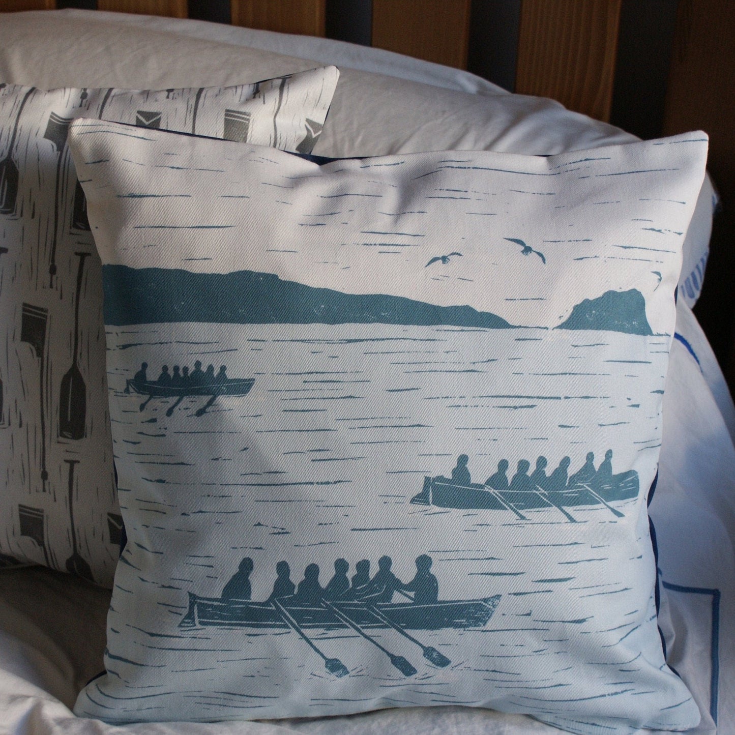 Gig Racing Lino Printed Cushion Cover