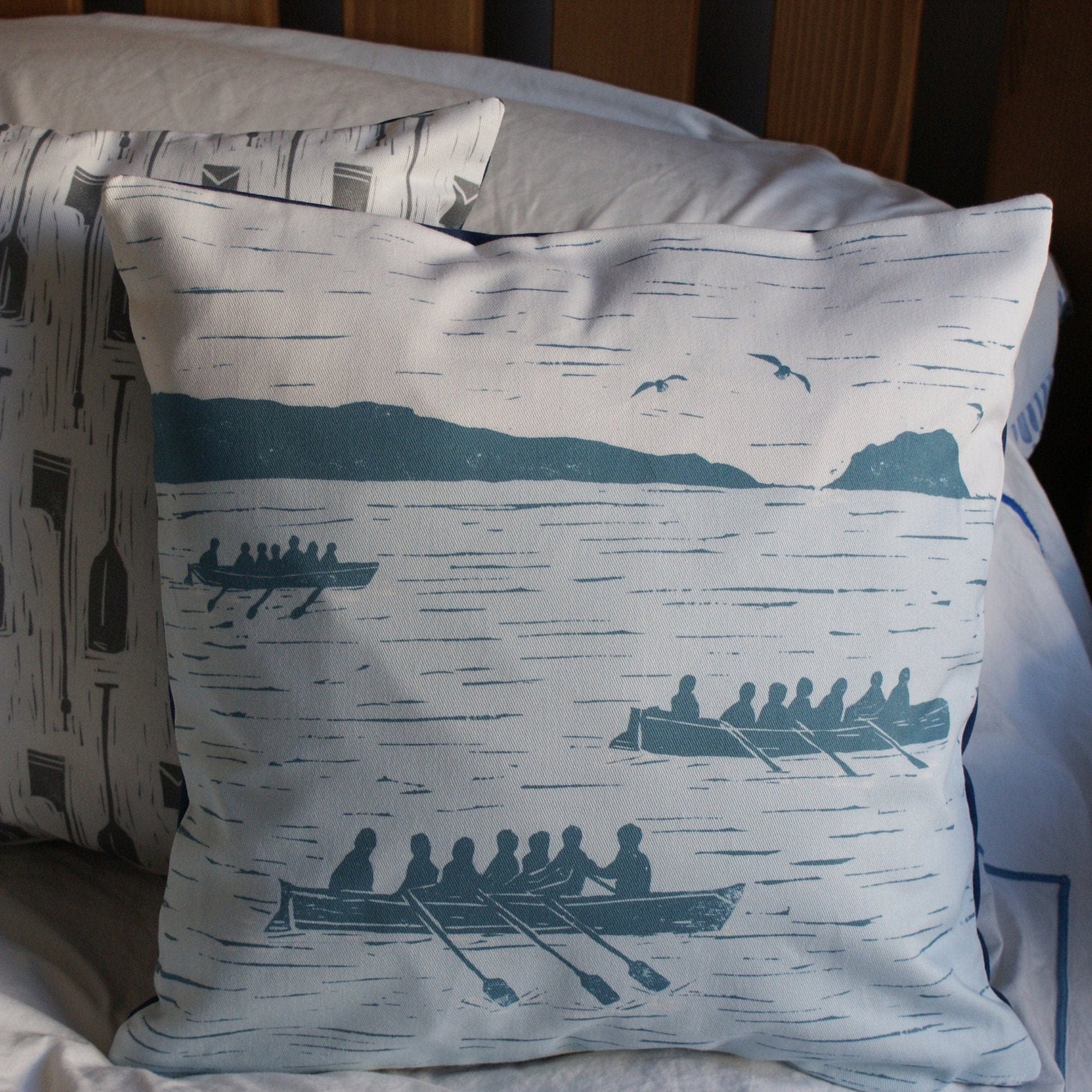 Gig Racing Lino Printed Cushion Cover