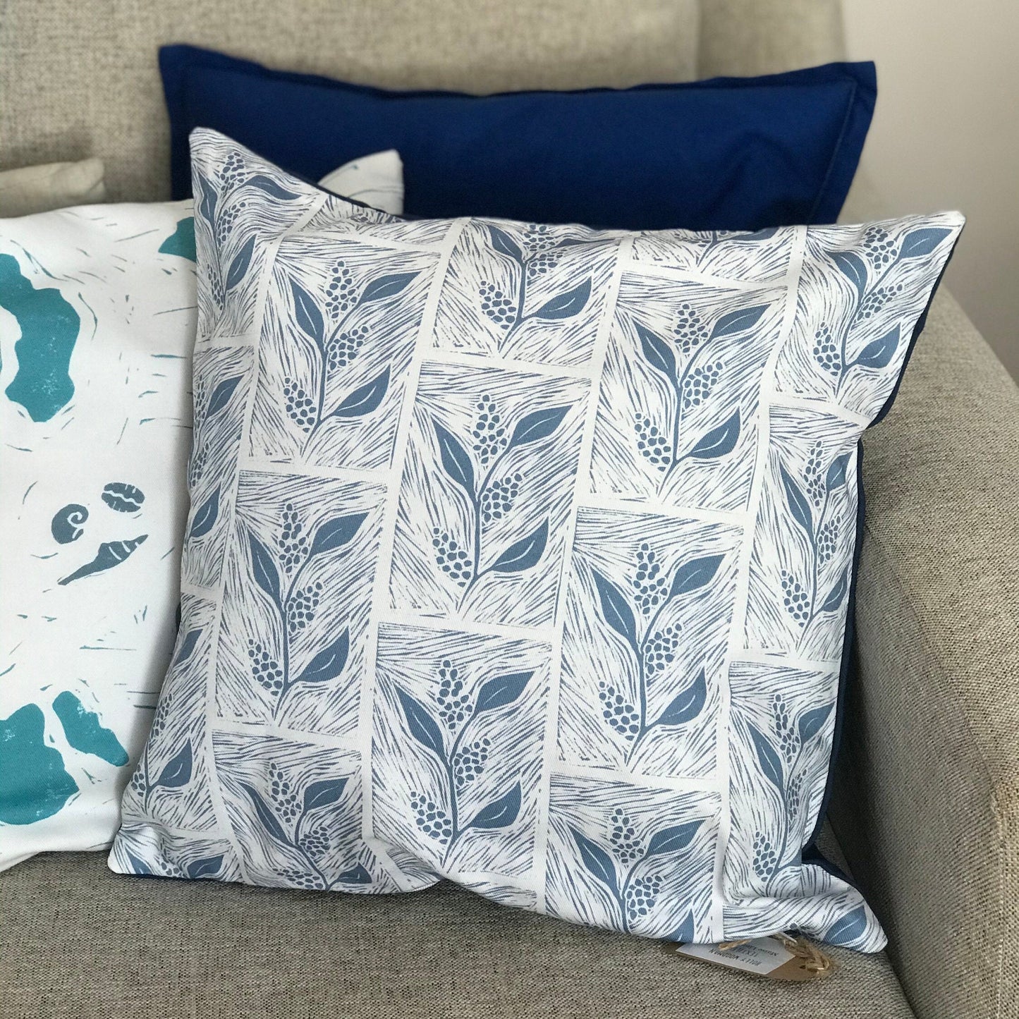 Climbing Floral Lino Print Cushion