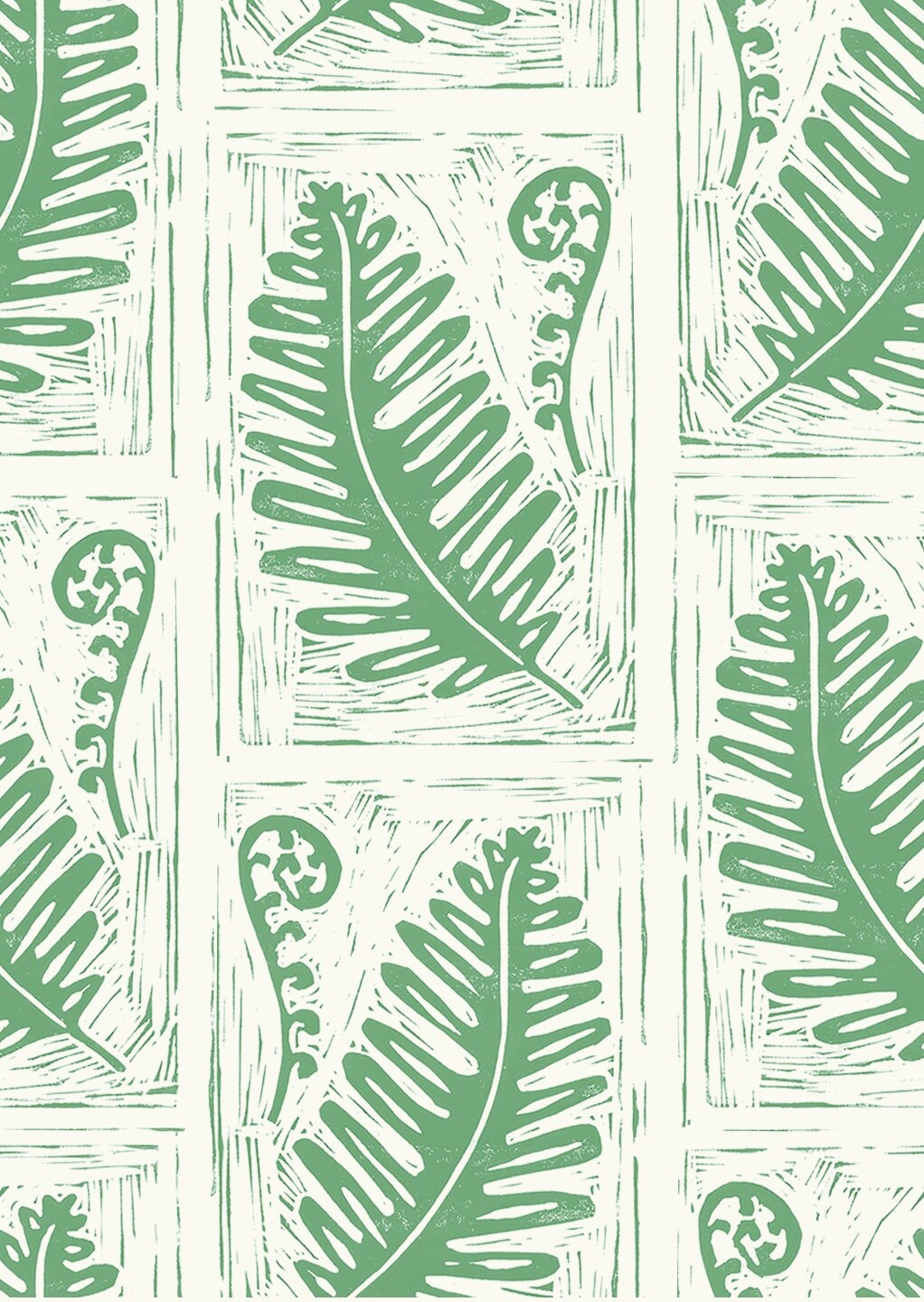 Fern Frond Lino Print Fabric