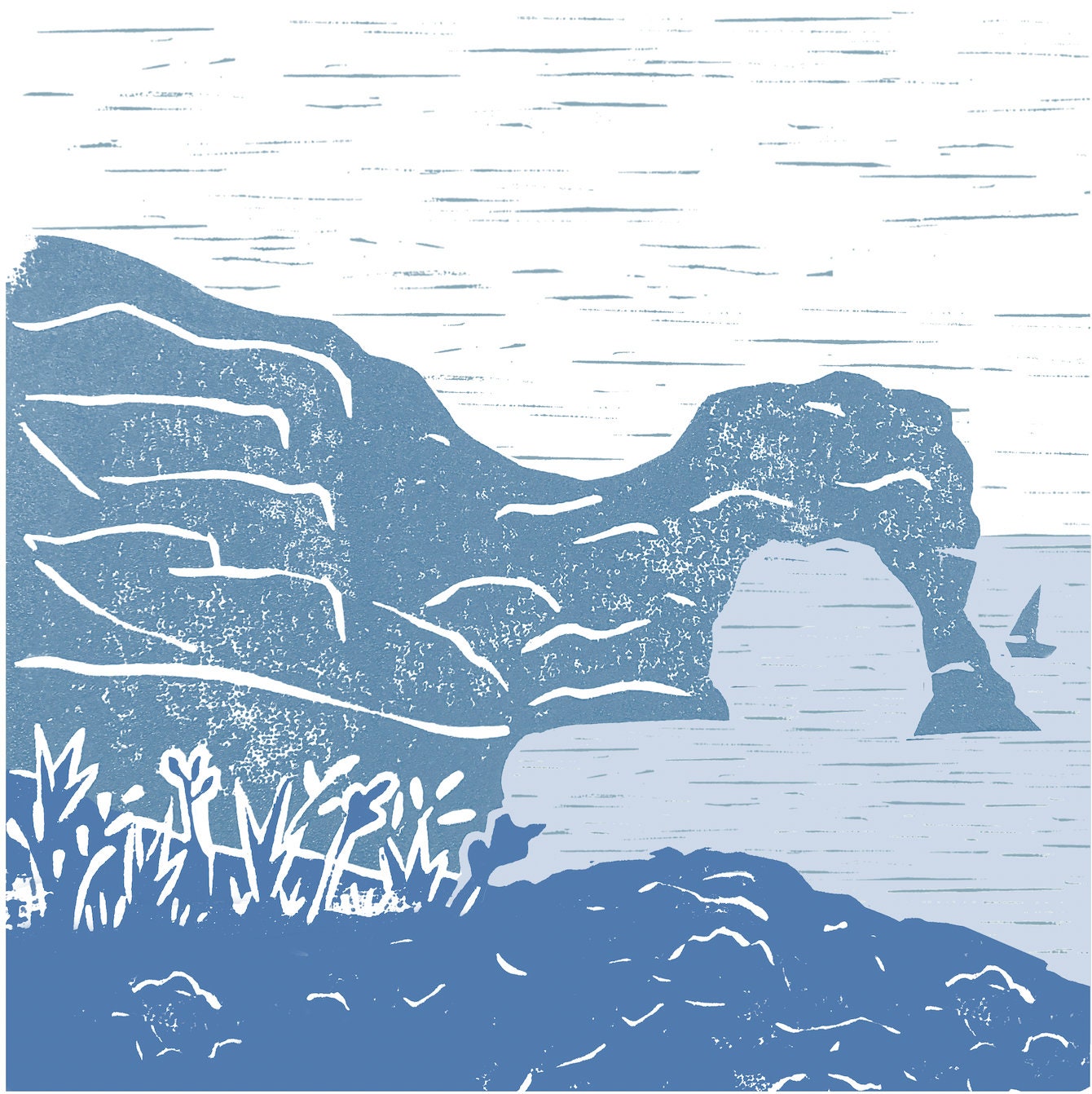 Durdle Door Lino Cushion