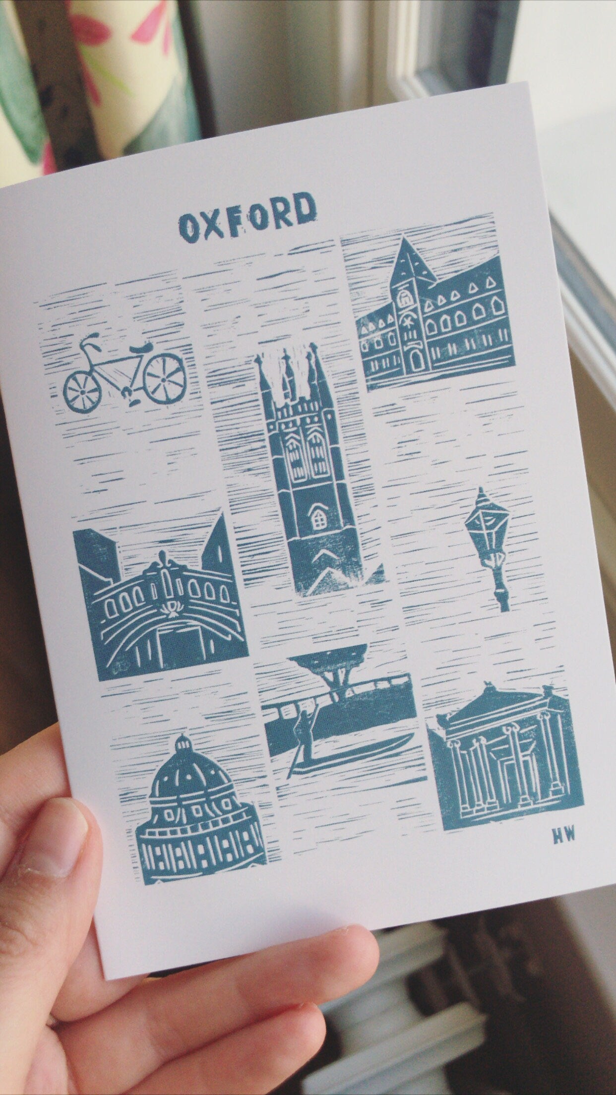 Oxford Lino Print Greetings Card Pack of 5