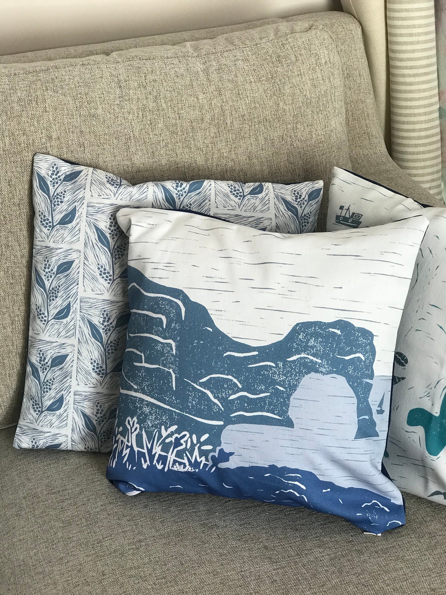 Durdle Door Lino Cushion
