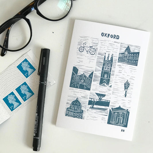 Oxford Lino Print Greetings Card Pack of 5