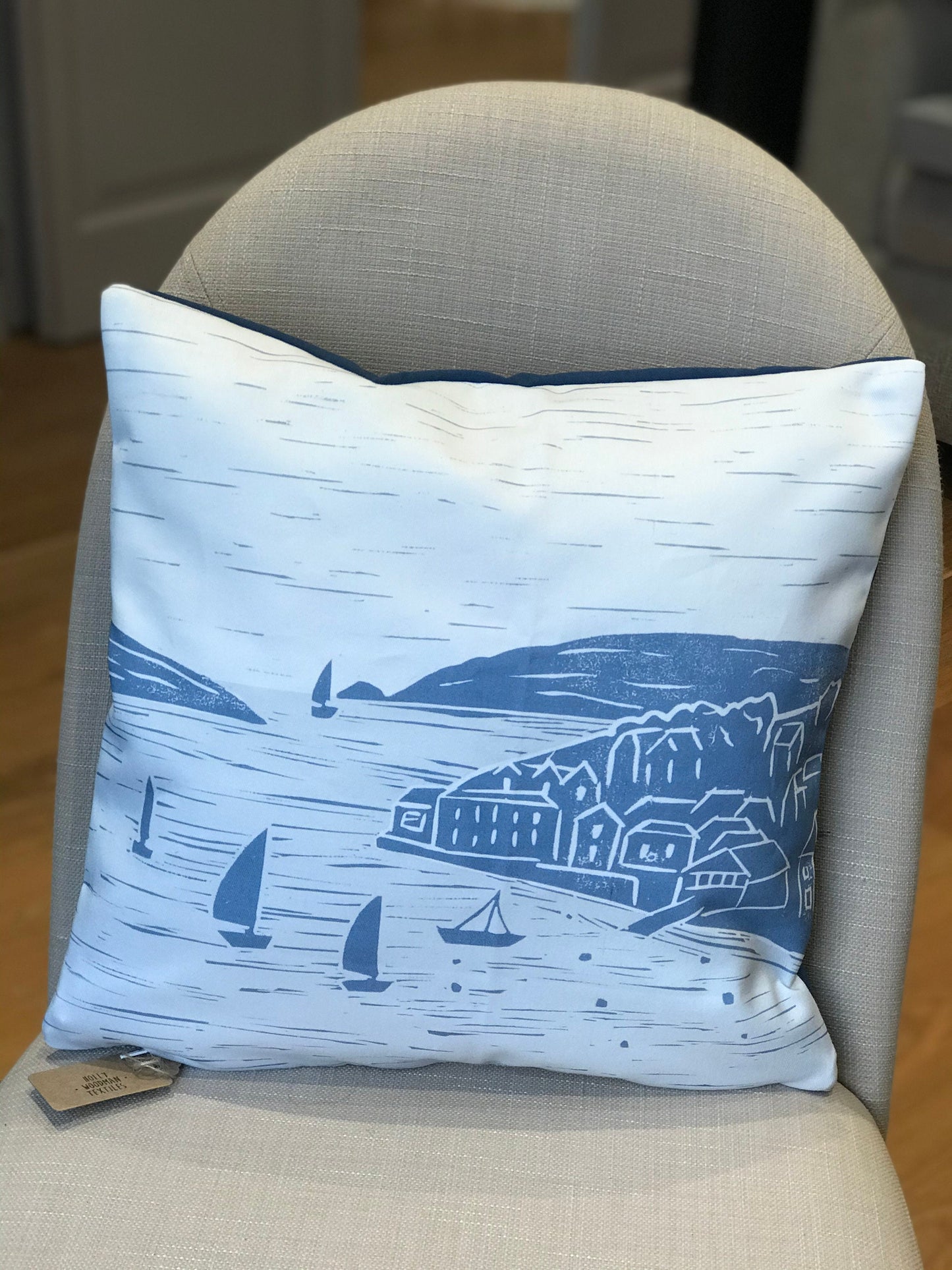 Salcombe Lino Print Cushion
