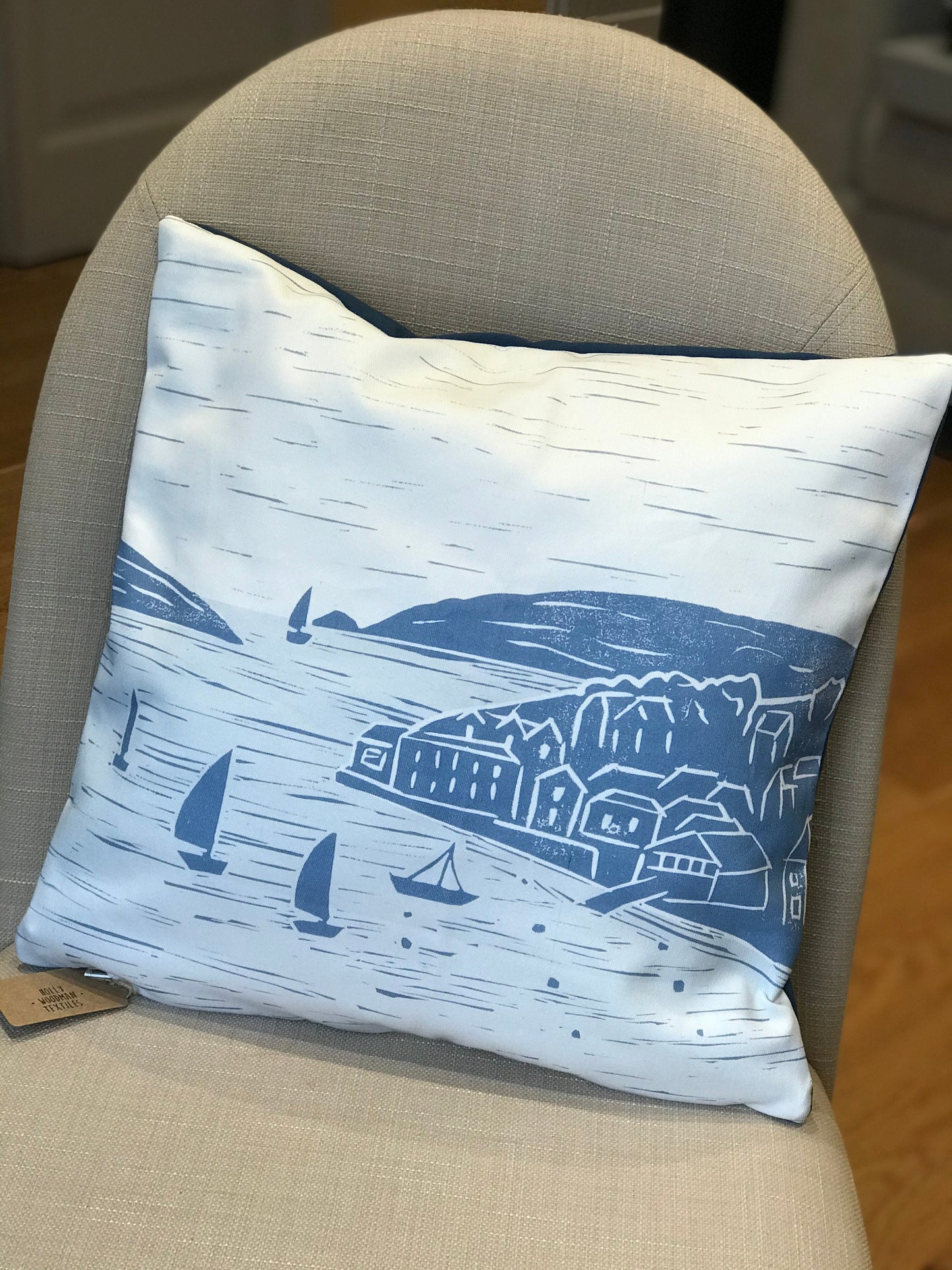 Salcombe Lino Print Cushion