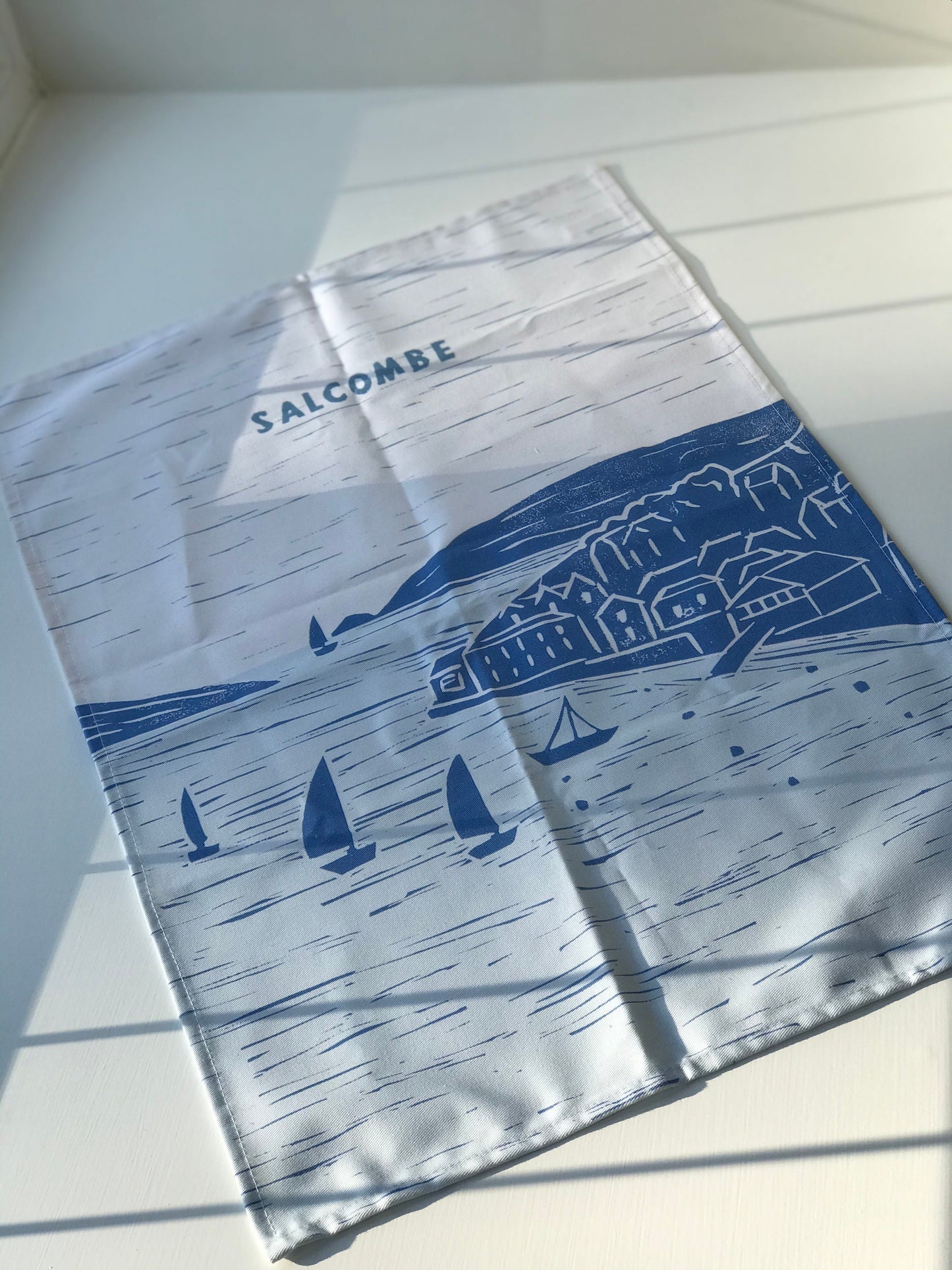 Salcombe Lino Print Tea Towel
