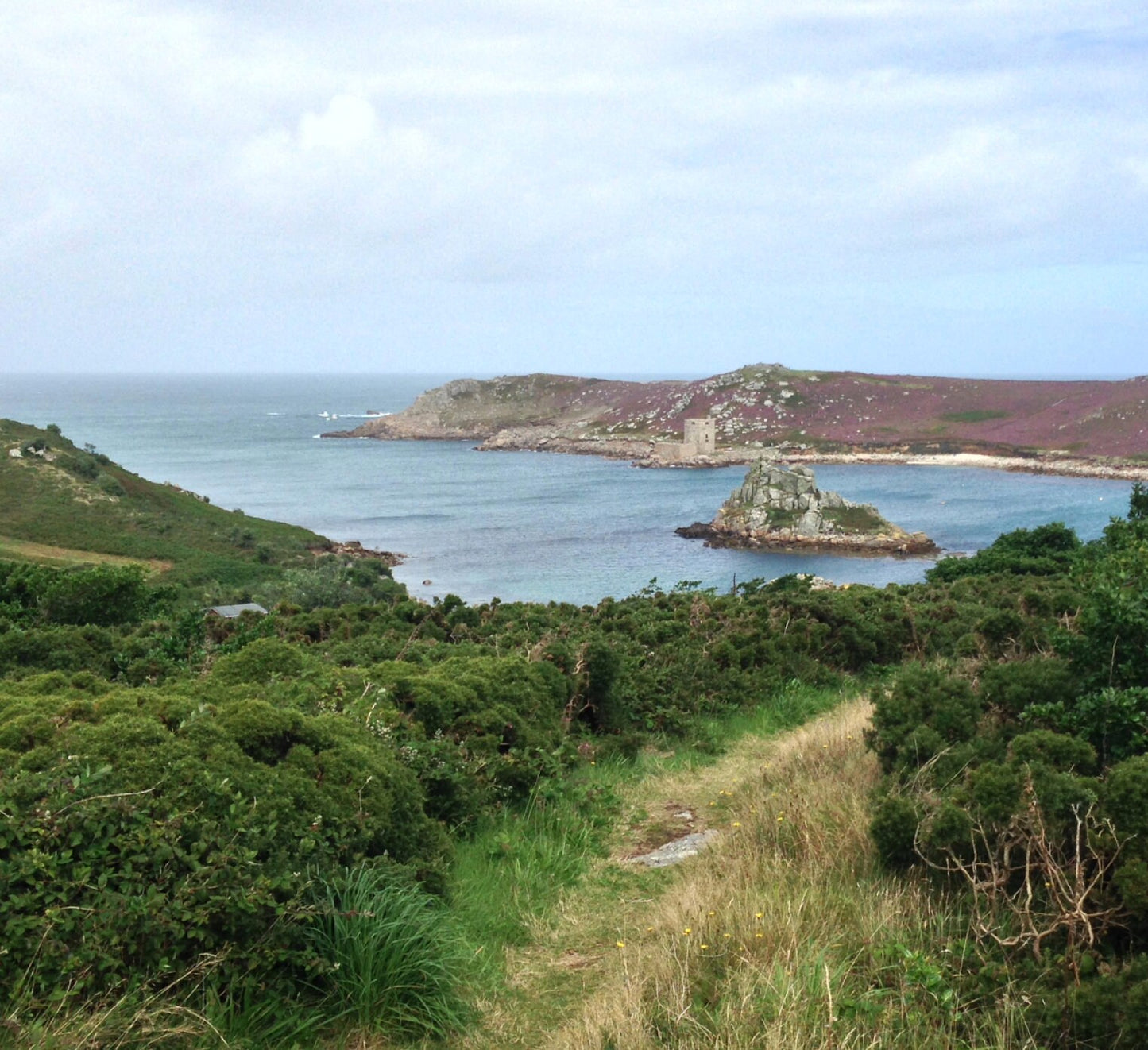 Bryher Campsite Lino Print Cushion