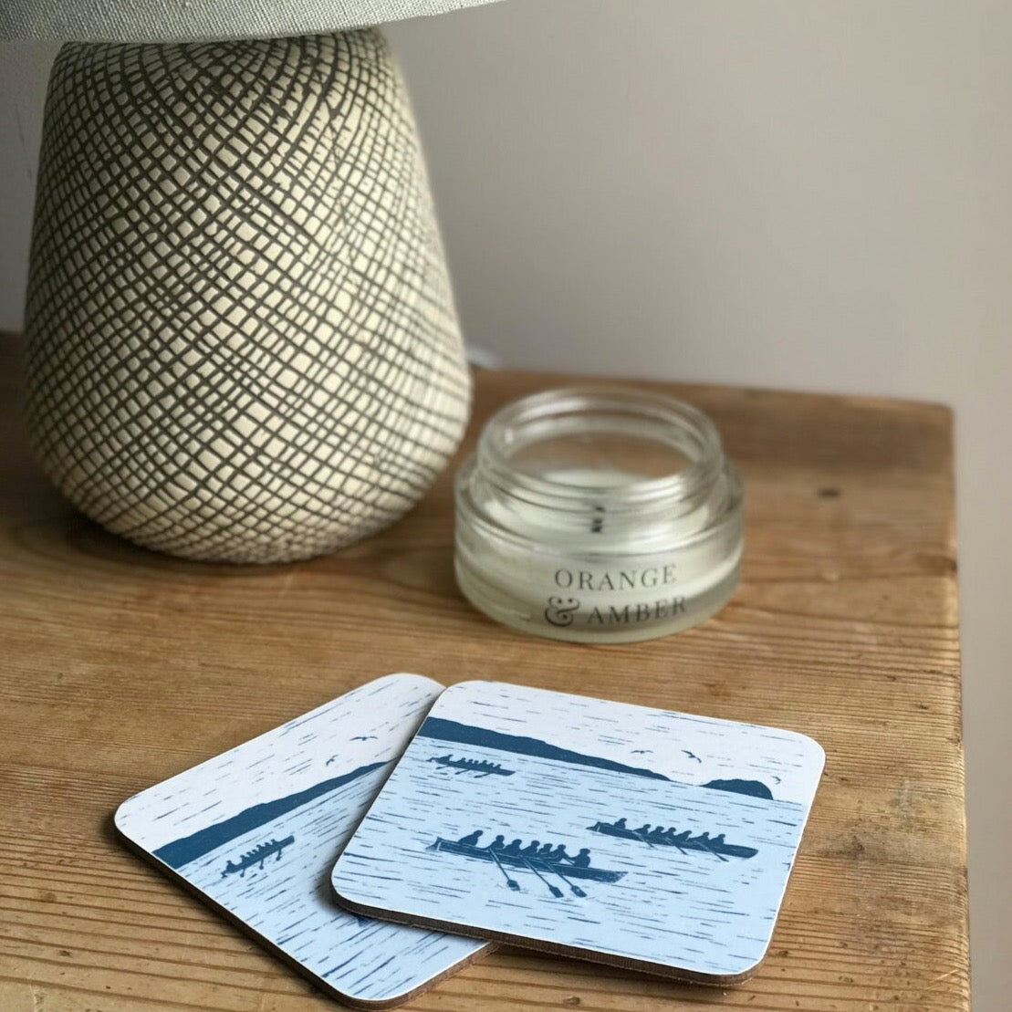 Gig Racing Lino Printed Coaster