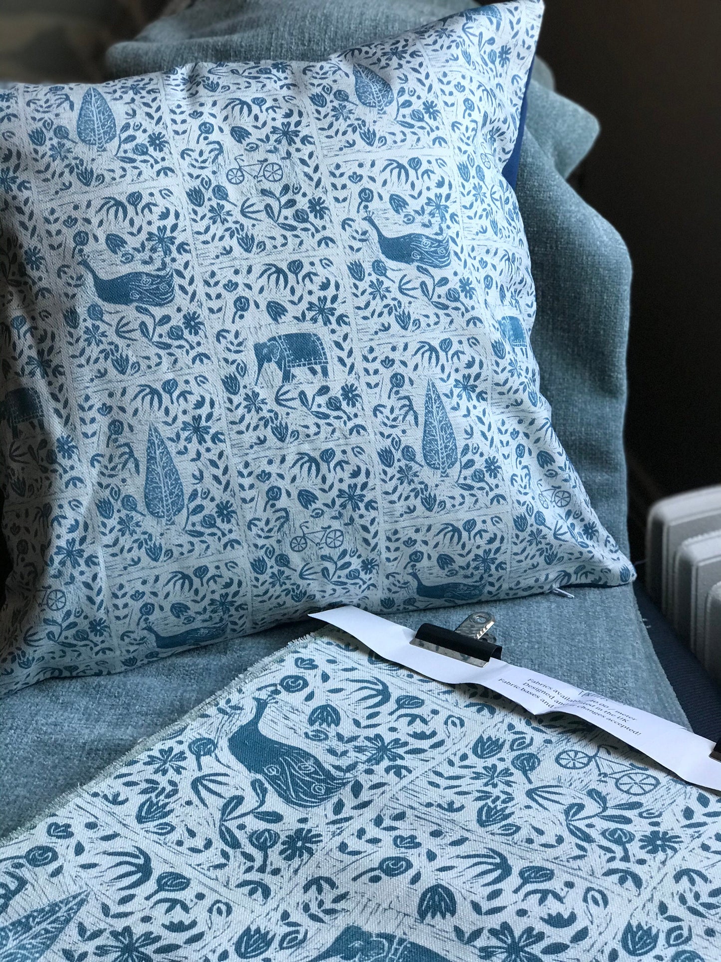Mahout Indian Lino Print Cushion