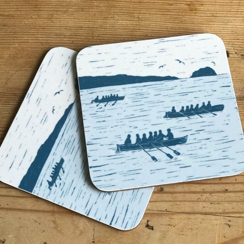 Gig Racing Lino Printed Coaster