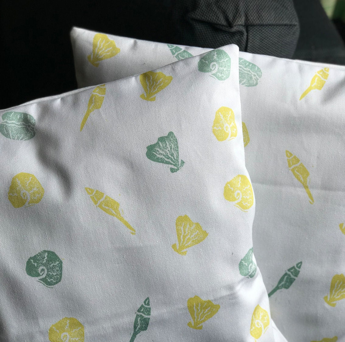 Lino Shells Lino Print Cushion