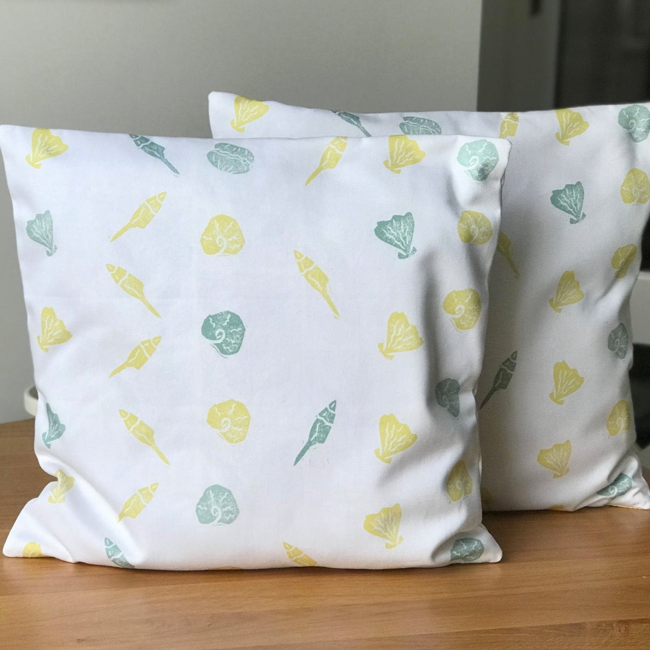 Lino Shells Lino Print Cushion