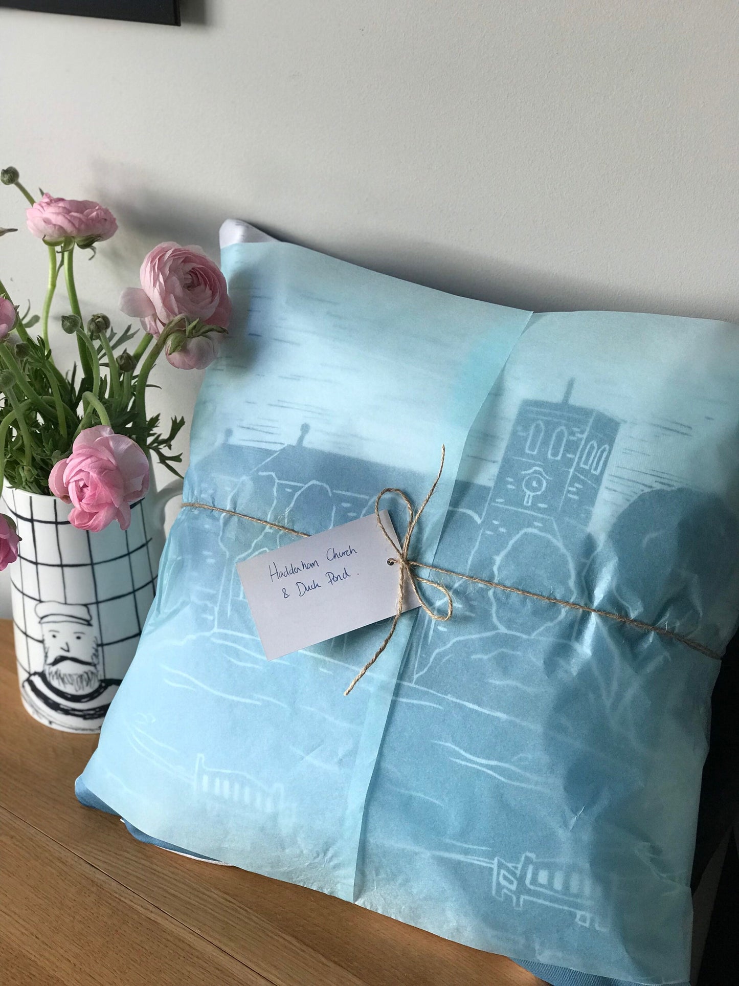 Haddenham Lino Print Cushion