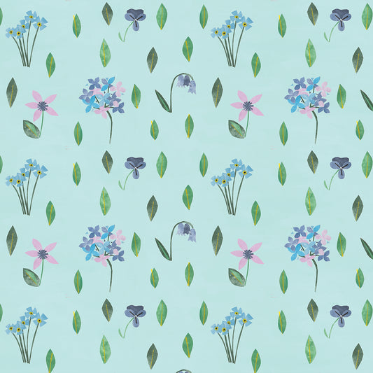 Collage Floral Fabric by Holly Woodman 