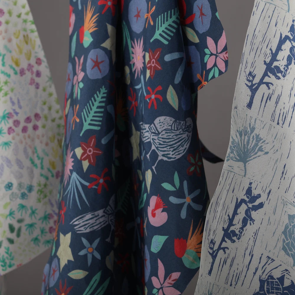 Lino Printed Furnishing Fabric by Holly Woodman