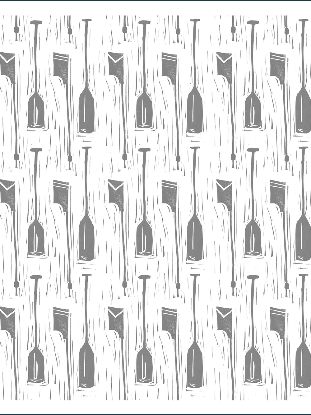 Oars Lino Print Fabric by Holly Woodman 