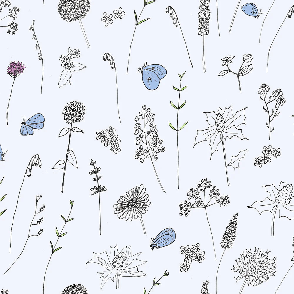 Bryher Wildflowers Furnishing Fabric by Holly Woodman