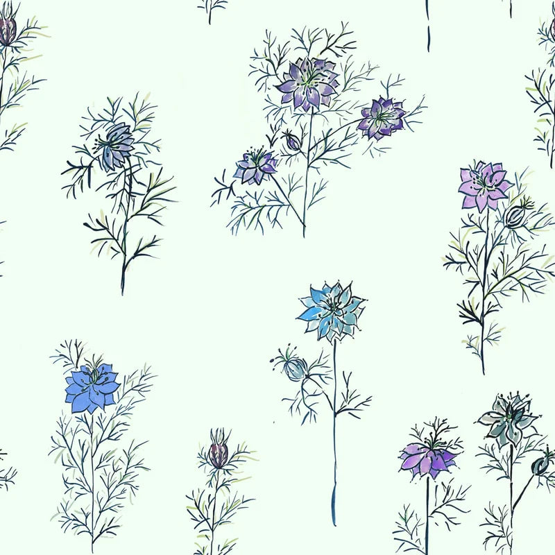Love in a Mist Fabric Design by Holly Woodman