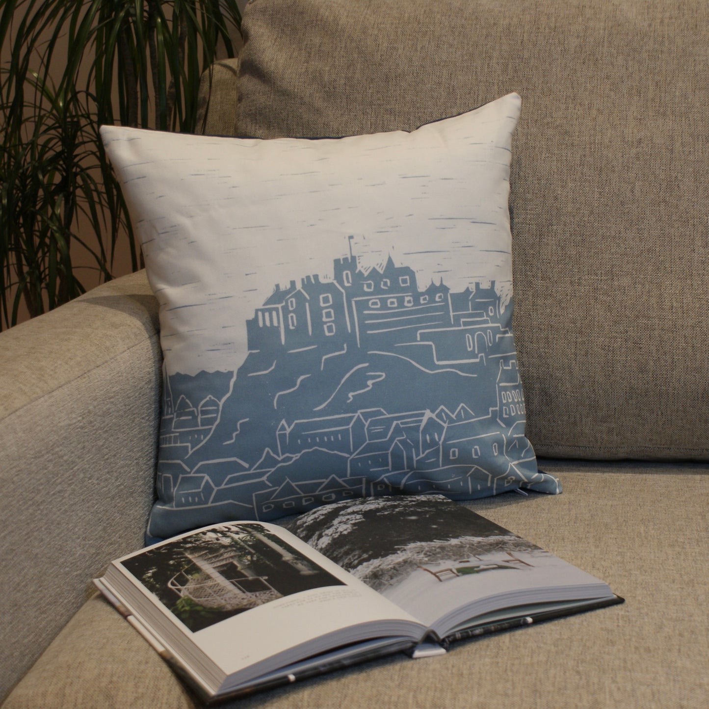 Edinburgh Lino Print Cushion