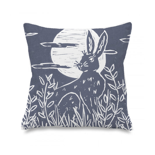 Hare & Moon Lino Print Cushion