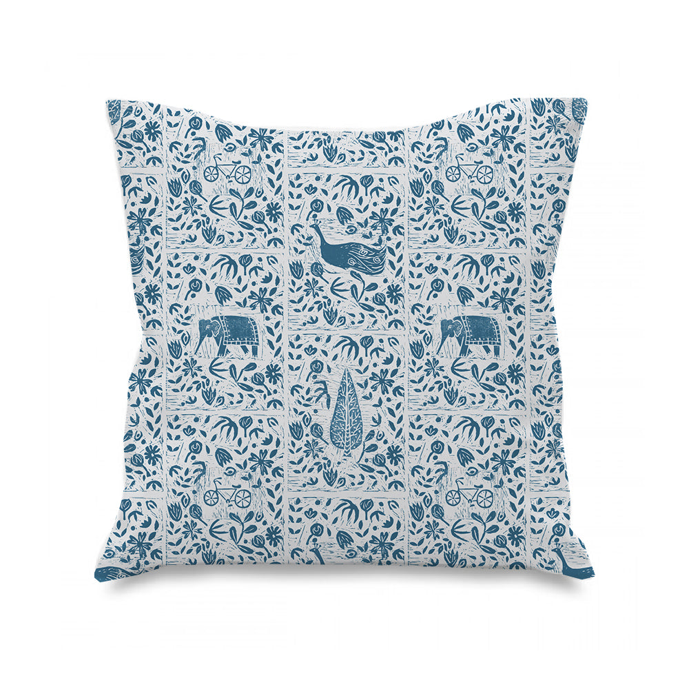 Mahout Indian Lino Print Cushion