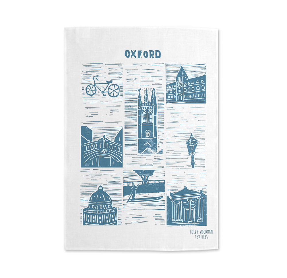 Oxford Lino Print Tea Towel